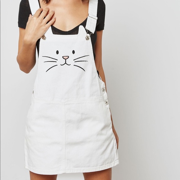 Forever 21 Dresses & Skirts - Cat Face White Overall Dress for Forever 21